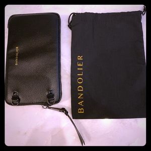 Bandolier vegan leather pouch black/pewter